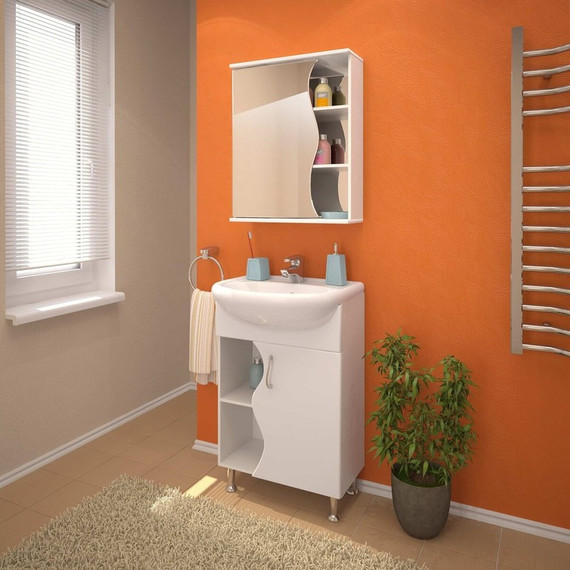 Зеркало-шкаф EvaGold Wave 55 см L EG010094, сосна Карелия - фото 2