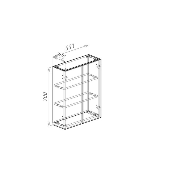 Зеркало-шкаф EvaGold Bamby 55 см EG010107 - фото 3