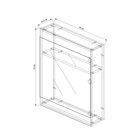 Зеркало-шкаф EvaGold OLIVER 60 см EG010111, белый/кора дуба - фото 3