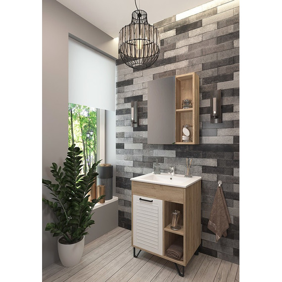 Зеркало-шкаф EvaGold Olsen 56 см EG010112, дуб баррик - фото 3