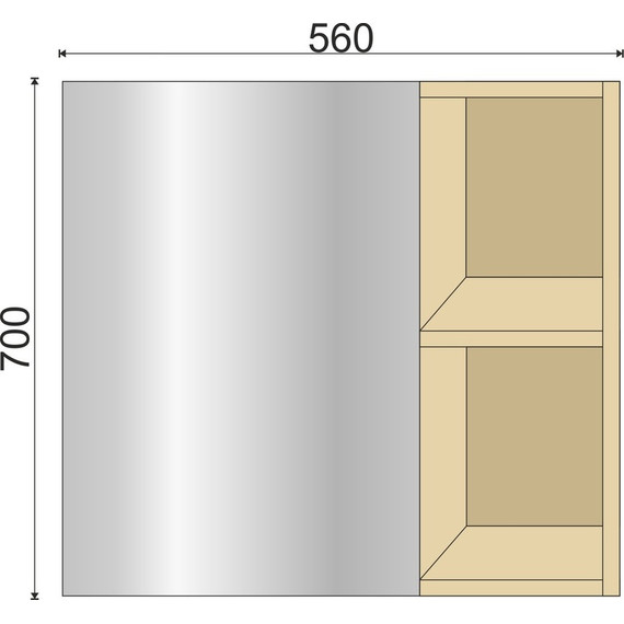 Зеркало-шкаф EvaGold Olsen 56 см EG010112, дуб баррик - фото 12