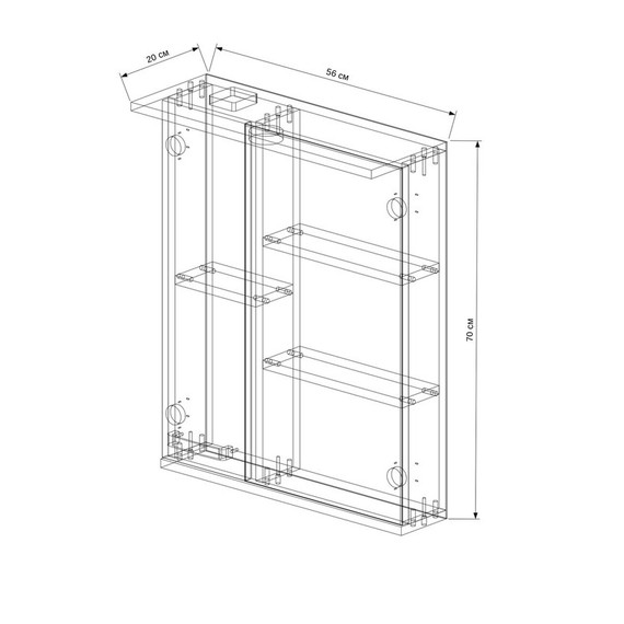 Зеркало-шкаф EvaGold Sevilla 57 см L EG010115 - фото 3
