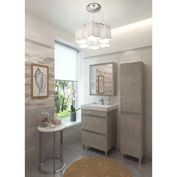 Зеркало-шкаф EvaGold White Stone 60 см EG010119, бетон - фото 2