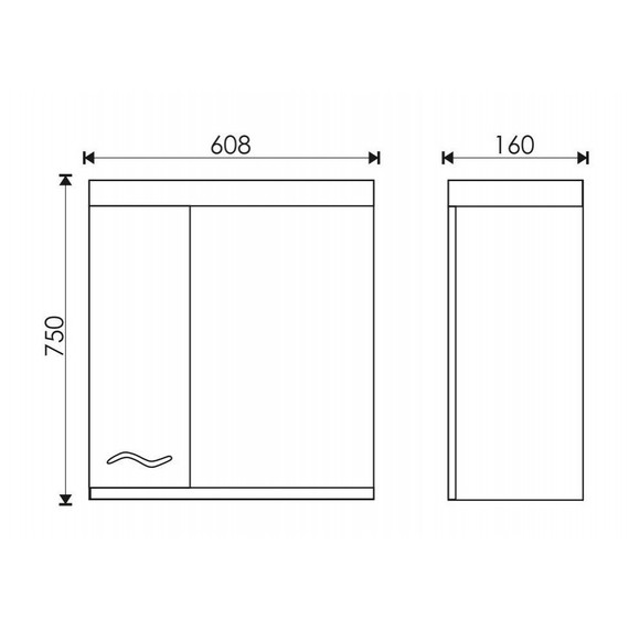 Зеркало-шкаф EvaGold Волна 60 см L EG010120 - фото 4