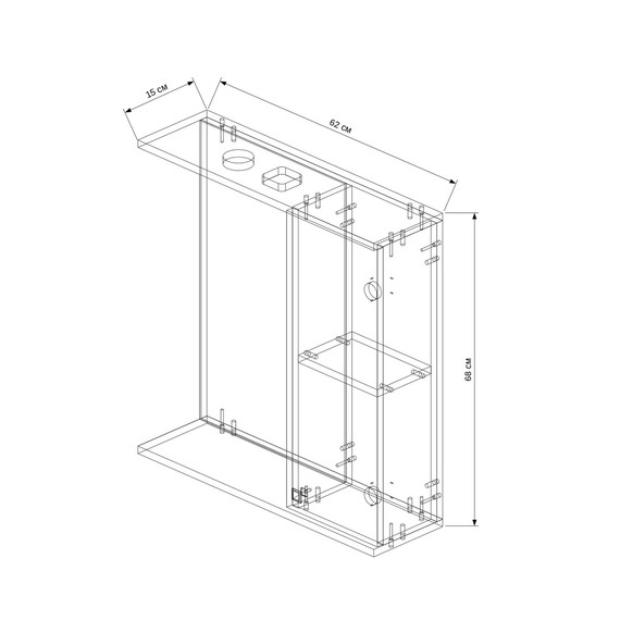 Зеркало-шкаф EvaGold Brooke 62 см EG010156 - фото 3