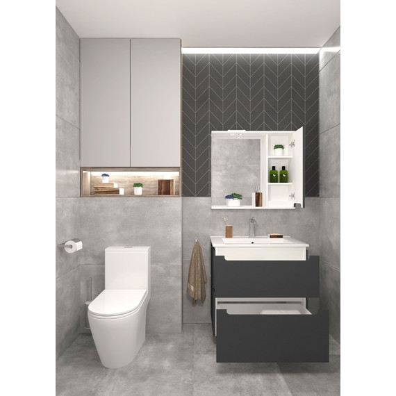 Зеркало-шкаф EvaGold Vesta 75 см EG010227, графит софт тач - фото 4