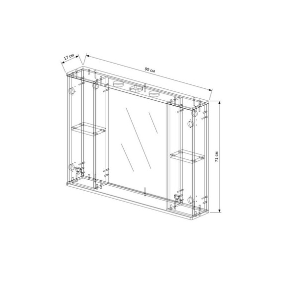 Зеркало-шкаф EvaGold Ravenna 90 см EG010297 - фото 3