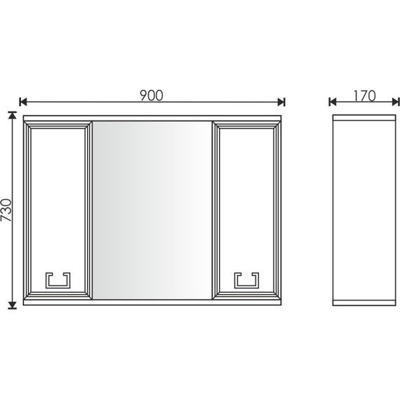 Зеркало-шкаф EvaGold Ravenna 90 см EG010297 - фото 4