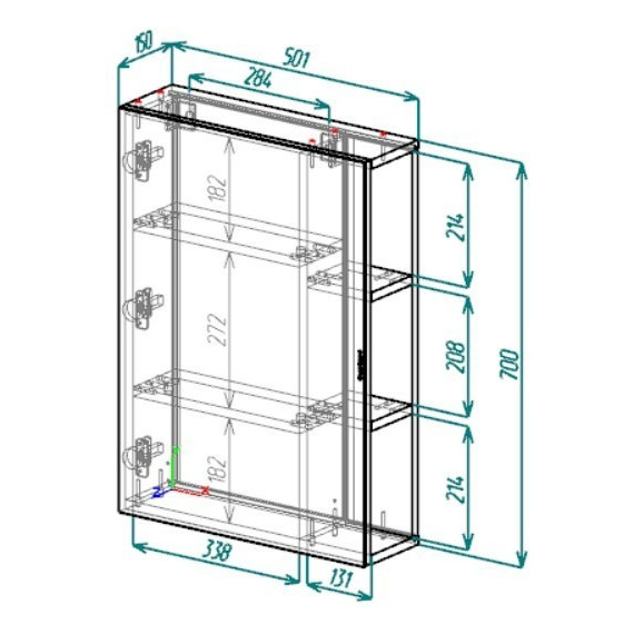 Зеркало-шкаф EvaGold Даймонд 50 см EG010337 - фото 4