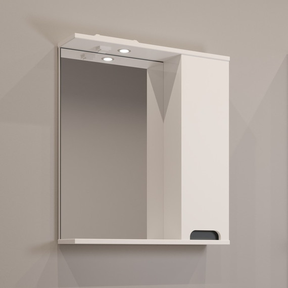 Зеркало-шкаф EvaGold Vesta 75 см EG010435, белый/графит - фото 2