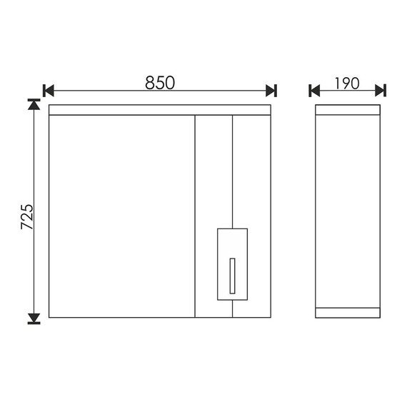 Зеркало-шкаф EvaGold Alegra 85 см R EG010282 - фото 3