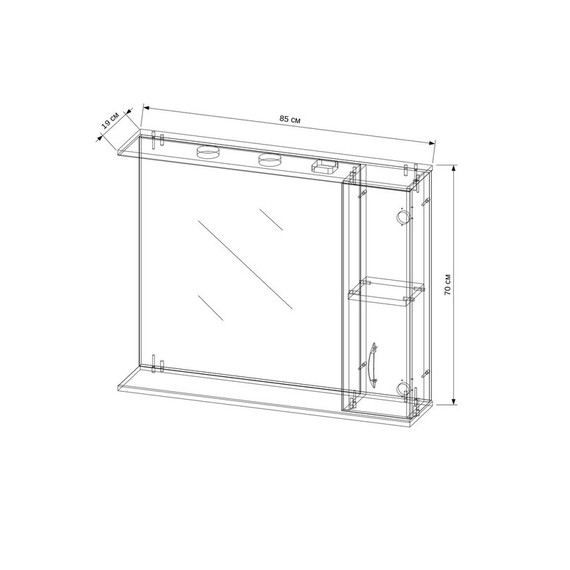 Зеркало-шкаф EvaGold Alegra 85 см R EG010282 - фото 4