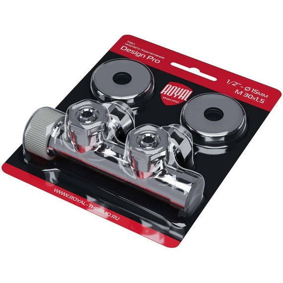 Узел нижнего подключения термостатический угловой Royal Thermo Design Pro 15мм М30х1,5 RANPU11215CH - фото 5