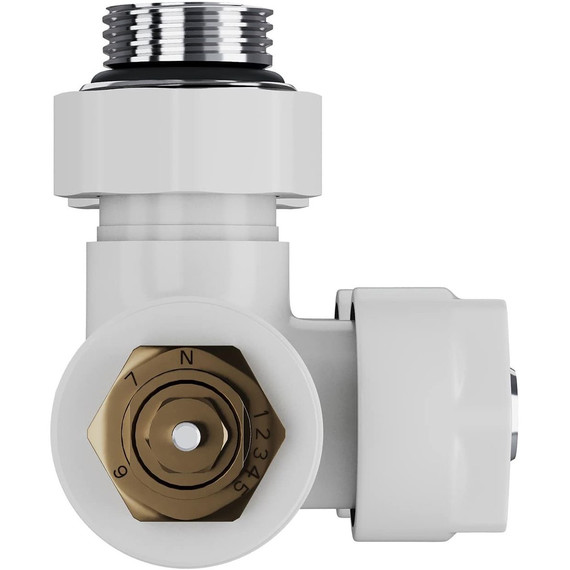 Узел нижнего подключения термостатический угловой Royal Thermo Design Pro 15мм М30х1,5 RANPU11215WH, белый - фото 3
