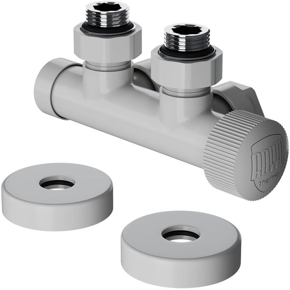 Узел нижнего подключения термостатический угловой Royal Thermo Design Pro 15мм М30х1,5 RANPU11215WH, белый - фото 4