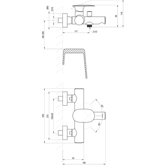 Смеситель для ванны Ravak Spring SG 022.00CR X070528 - фото 2