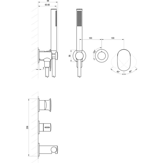 Смеситель для душа Ravak Spring SG 065.00CR.O2+S X070534 - фото 4