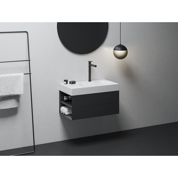 Смеситель для раковины высокий Ravak Spring SG 015.20BL X070544, чёрный матовый - фото 2