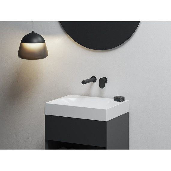 Смеситель для раковины настенный Ravak Spring SG 019.20BL X070546, чёрный матовый - фото 2