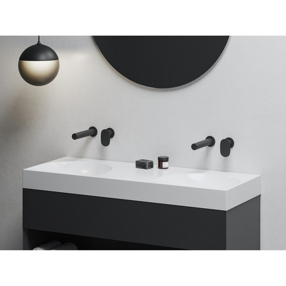 Смеситель для раковины настенный Ravak Spring SG 019.20BL X070546, чёрный матовый - фото 3