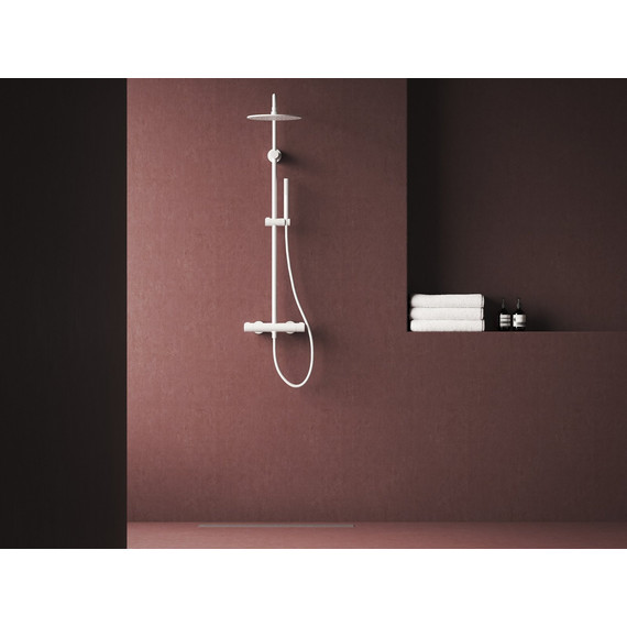 Душевая стойка с термостатом Ravak Spring SG 091.10WHM X070579, белый матовый - фото 