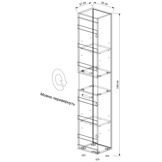 Пенал напольный EvaGold Fantasy 35 см EG010040, венге - фото 11
