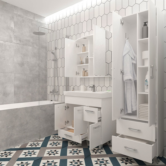 Пенал напольный EvaGold Cosmo 50 см EG010075 - фото 4