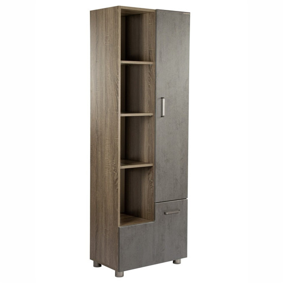 Пенал напольный EvaGold Catherine 60 см EG010127, серый камень - фото 