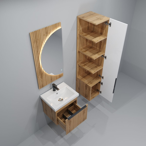 Пенал подвесной EvaGold Tai 40 см EG010398, дуб вотан - фото 4