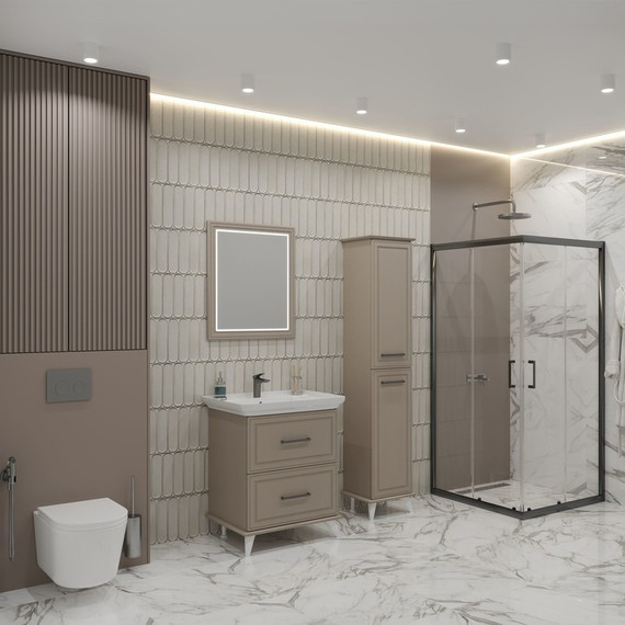 Пенал напольный EvaGold Michael 40 см EG010410, мокка мусс - фото 9