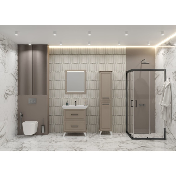 Пенал напольный EvaGold Michael 40 см EG010410, мокка мусс - фото 4