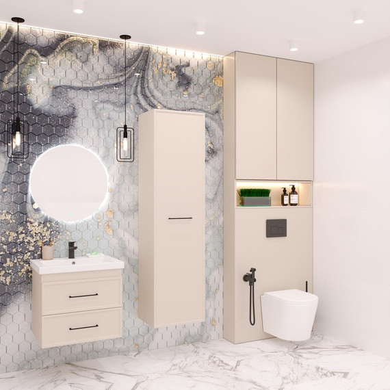 Пенал подвесной EvaGold Leia 45 см EG010424, кашемир софт тач - фото 4