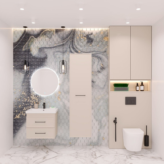 Пенал подвесной EvaGold Leia 45 см EG010424, кашемир софт тач - фото 5