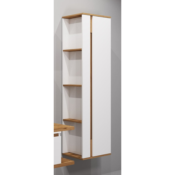 Пенал подвесной EvaGold Forest 45 см EG010935, белый/дуб вотан - фото 4