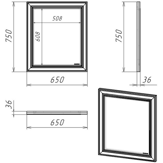 Зеркало EvaGold Michael 65 см EG010999, белый матовый - фото 4