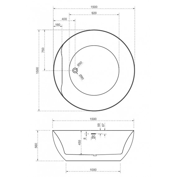 Ванна отдельностоящая Abber AB9280 150x150 см - фото 10