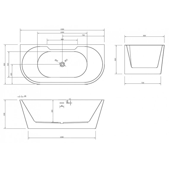 Ванна отдельностоящая Abber AB9296-1.5 150x80 см - фото 10