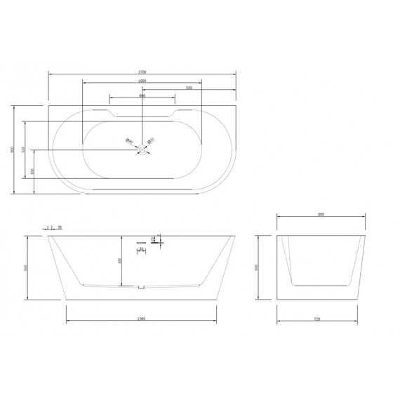 Ванна отдельностоящая Abber AB9296-1.7 170x80 см - фото 10