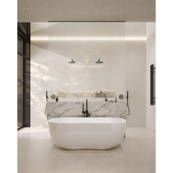 Ванна отдельностоящая Abber Stein 170x80 см AS9604, белый матовый - фото 9