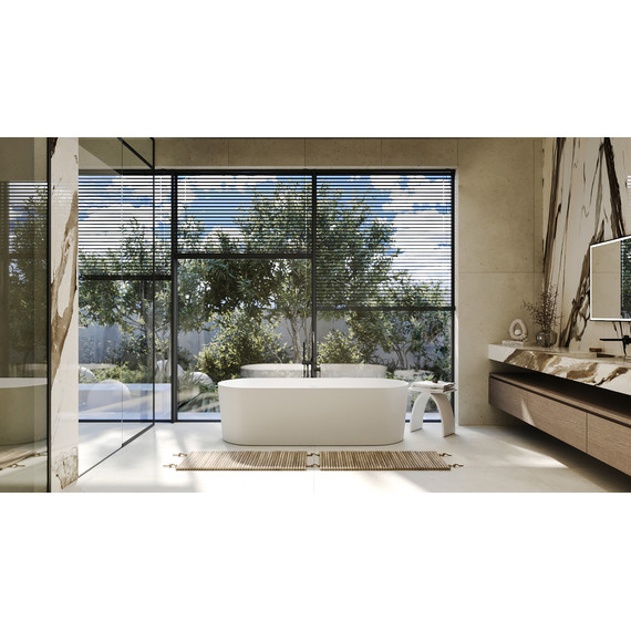 Ванна отдельностоящая Abber Stein 180x75 см AS9614, белый матовый - фото 8