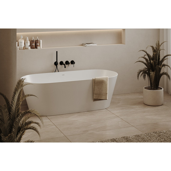 Ванна отдельностоящая Abber Stein 165x70 см AS9622, белый матовый - фото 9