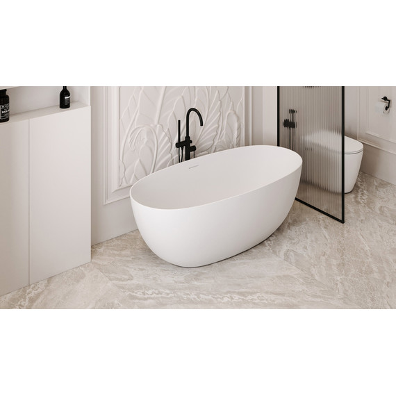 Ванна отдельностоящая Abber Stein 160x75 см AS9624-1.6, белый матовый, Размер - мм: 1600х750 - фото 9