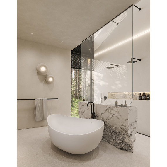 Ванна отдельностоящая Abber Stein 180x110 см AS9639, белый матовый - фото 9