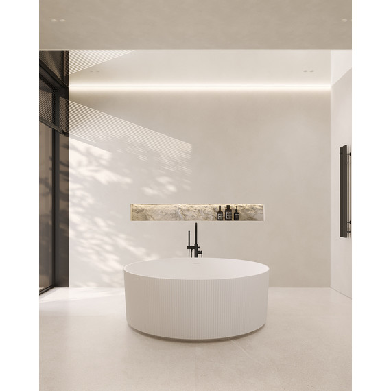 Ванна отдельностоящая Abber Stein 150x150 см AS9679, белый матовый - фото 9