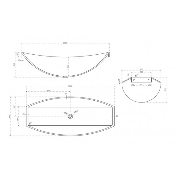Ванна прозрачная подвесная Abber Kristall 180x80 см AT9704Rubin, красный - фото 6