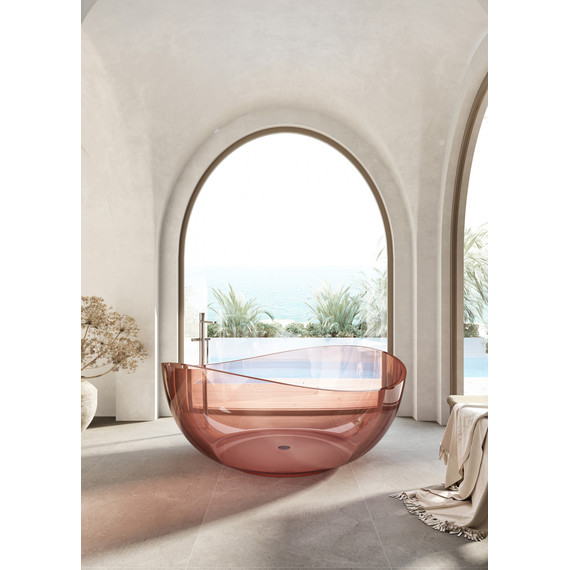 Ванна прозрачная Abber Kristall 150x150 см AT9705Koralle, розовый - фото 2