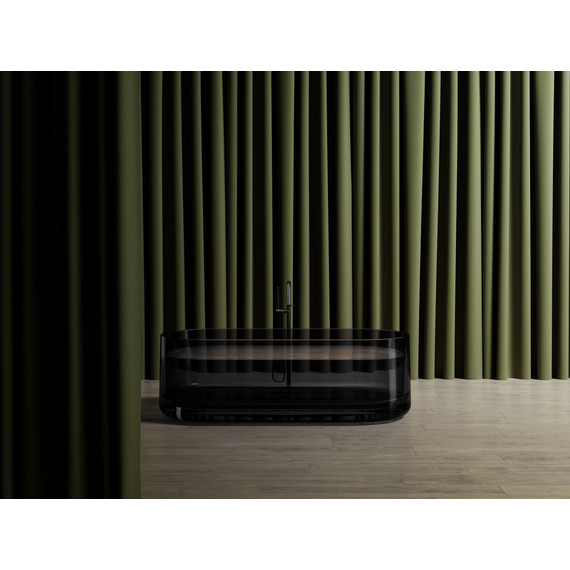 Ванна прозрачная Abber Kristall 170x75 см AT9708Onyx, чёрный - фото 2