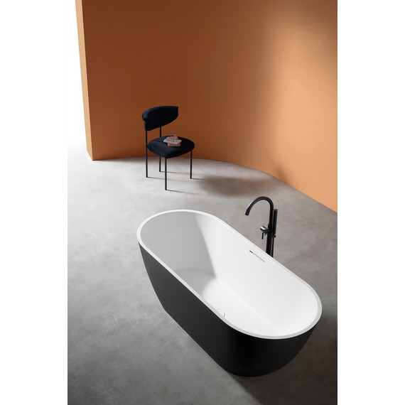 Ванна отдельностоящая Abber Frankfurt 170x75 см AM9941BW, чёрно-белый матовый - фото 9