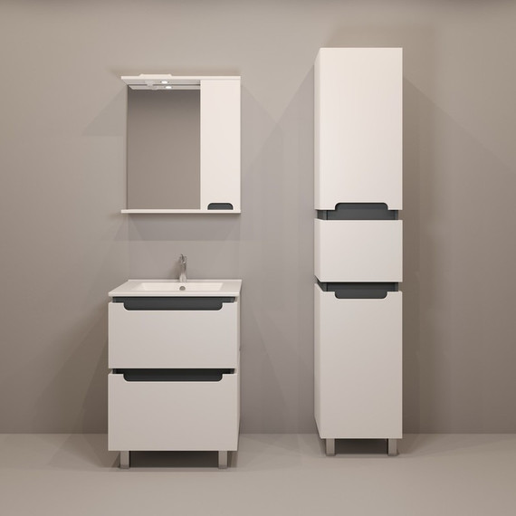 Зеркало-шкаф EvaGold Vesta 58 см EG010417, белый/графит - фото 8