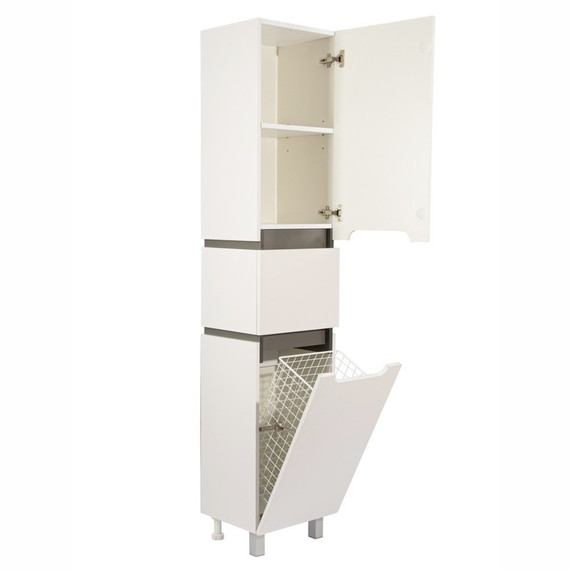 Пенал напольный EvaGold Vesta 40 см EG010420, белый/графит - фото 11